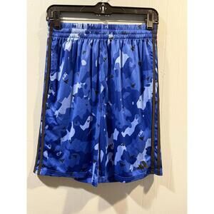 Adidas Boys Athletic Shorts Regular Fit Size 18/20 Camouflage Blue Black